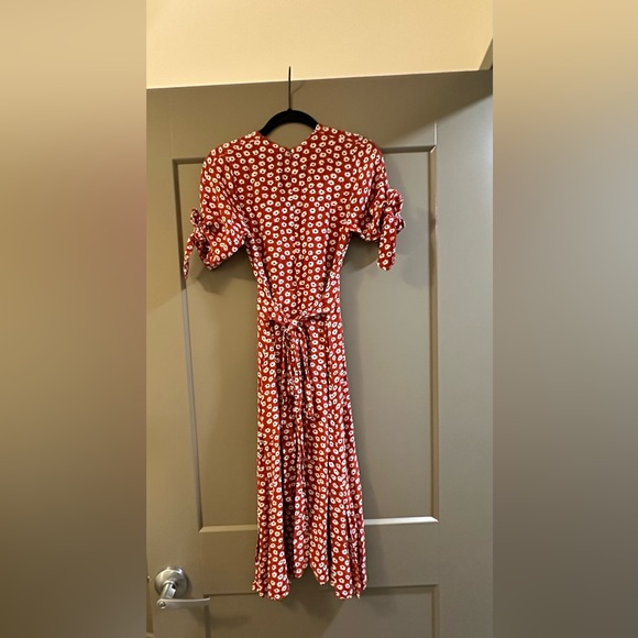 Anthropology Faithfull The Brand Red Floral Midi Dress - Picture 3 of 4